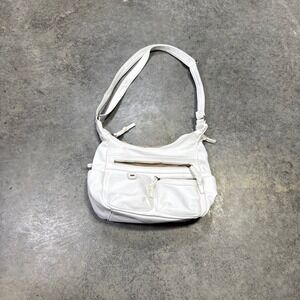 Bueno Handbag Women OS White Faux Leather Crossbody Shoulder Bag Multi-Pocket